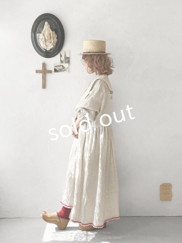 画像13: MARCHE' DE SOEUR／ギャザーワンピース・赤耳ミリチェック (13)