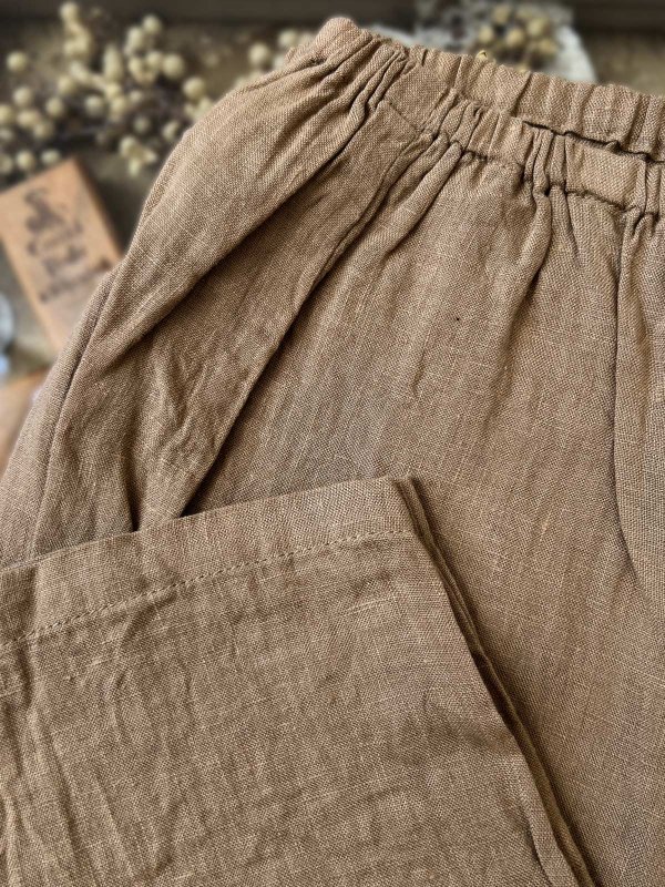 画像2: seasew./520 リネンペチパンツ・ライトブラウン (2)
