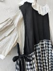 画像3: Avenue/サイドリボンノースリワンピース・黒×ギンガム (3)
