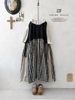 画像1: Avenue/サイドリボンノースリワンピース・黒×ギンガム (1)