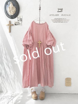 人気作家 【atelier Avenue】丸襟ワンピース キナリ×薄ピンク atelier Avenue(服飾作家) - MARCHE' DE SOEUR