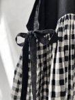 画像11: Avenue/サイドリボンノースリワンピース・黒×ギンガム (11)