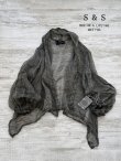 画像1: shizuka's/リネンガーゼのパフ袖ジレ・黒 (1)