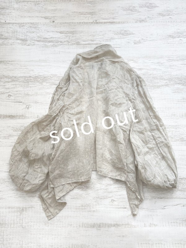 画像4: shizuka's/リネンガーゼのパフ袖ジレ・生成り (4)