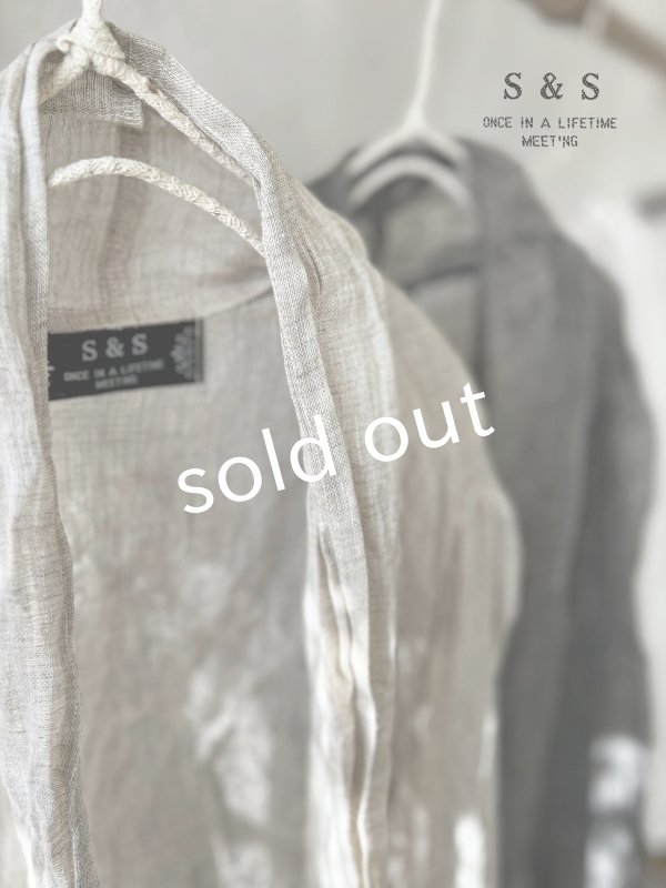 画像6: shizuka's/リネンガーゼのパフ袖ジレ・黒 (6)