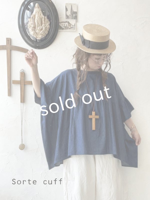 画像1: sorte cuff／インディゴフレアプルオーバー (1)
