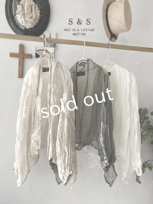 画像8: shizuka's/リネンガーゼのパフ袖ジレ・黒 (8)