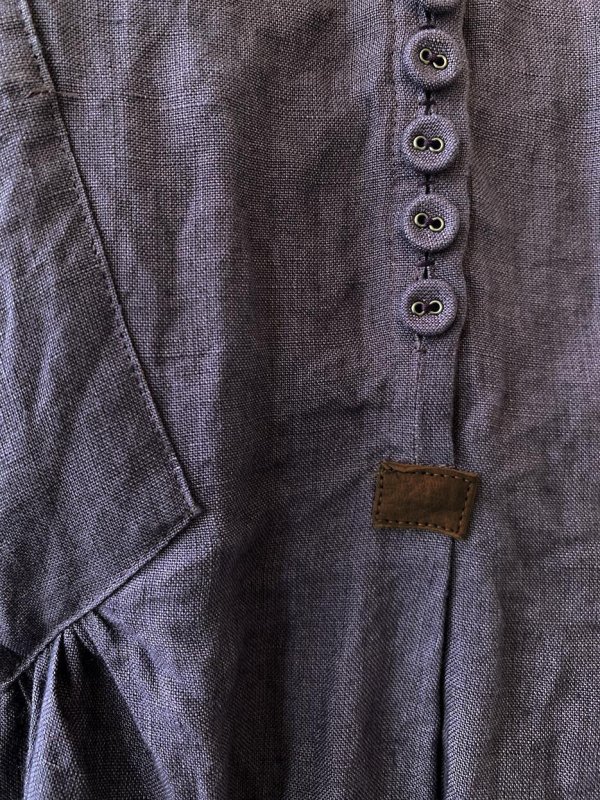 画像6: HALLELUJAH/1890's Bourgeron 羊飼いシャツワンピース・purple (6)