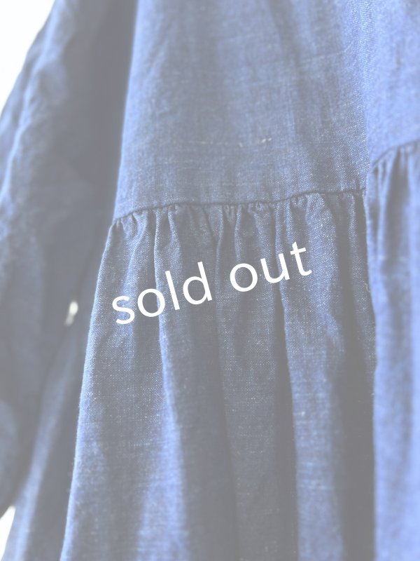 画像7: MARCHE' DE SOEUR／ギャザーワンピース・インディゴ染め (7)