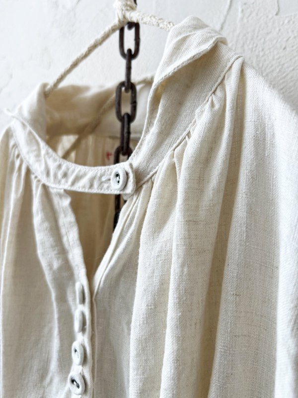画像5: HALLELUJAH/1890's Bourgeron 羊飼いシャツワンピース・off-white (5)