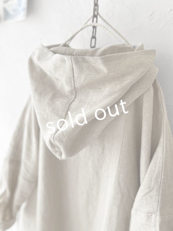 画像11: MARCHE' DE SOEUR／Ａラインフードワンピース・生成り (11)