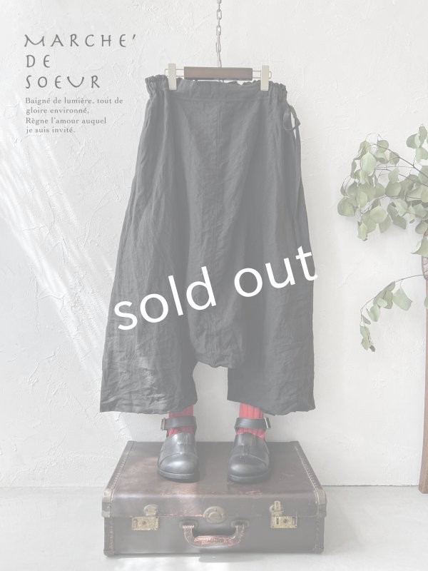 画像1: MARCHE' DE SOEUR／バギーパンツ・黒 (1)