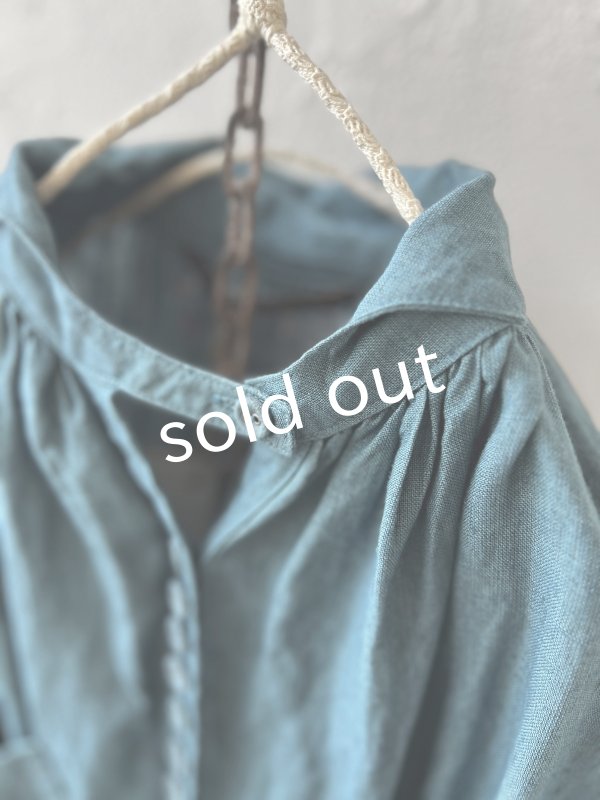 画像3: HALLELUJAH/1890's Bourgeron 羊飼いシャツワンピース・turquoise (3)