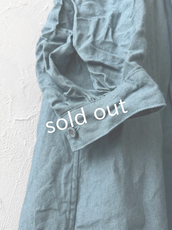 画像5: HALLELUJAH/1890's Bourgeron 羊飼いシャツワンピース・turquoise (5)