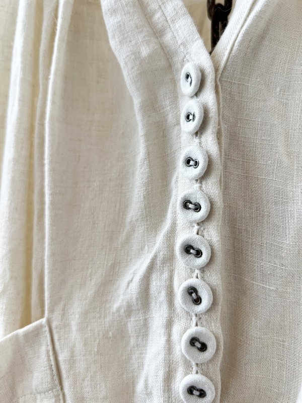 画像4: HALLELUJAH/1890's Bourgeron 羊飼いシャツワンピース・off-white (4)