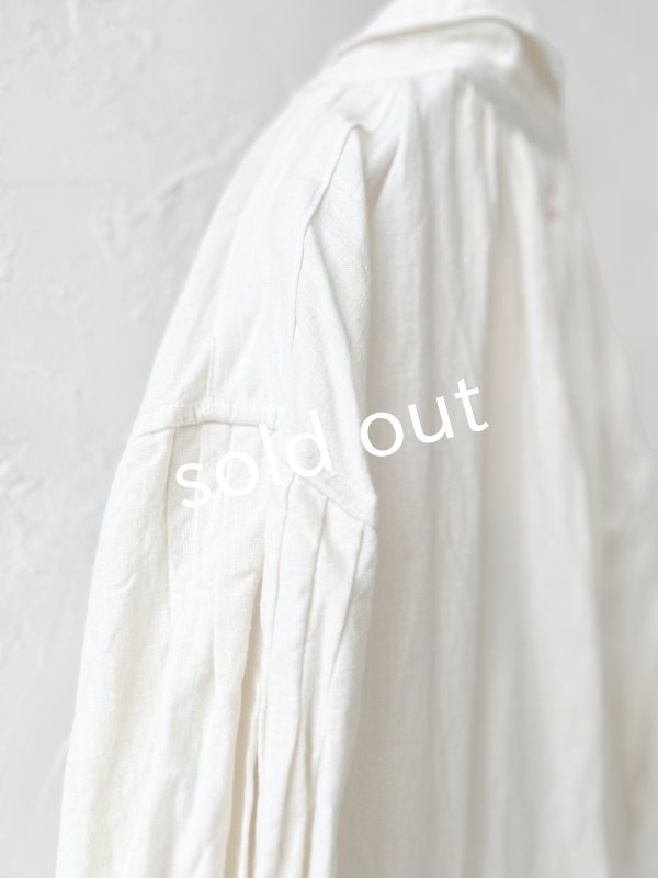 画像12: HALLELUJAH／1890's Bourgeron 羊飼いシャツワンピース・off-white (12)