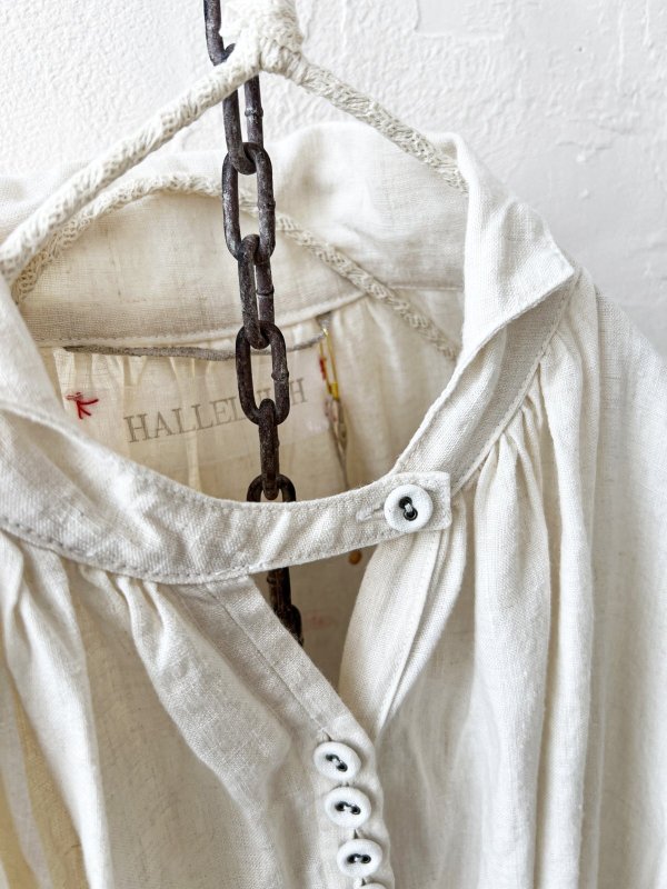 画像3: HALLELUJAH/1890's Bourgeron 羊飼いシャツワンピース・off-white (3)