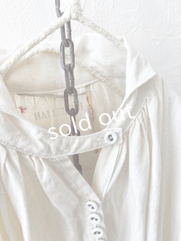 画像3: HALLELUJAH／1890's Bourgeron 羊飼いシャツワンピース・off-white (3)
