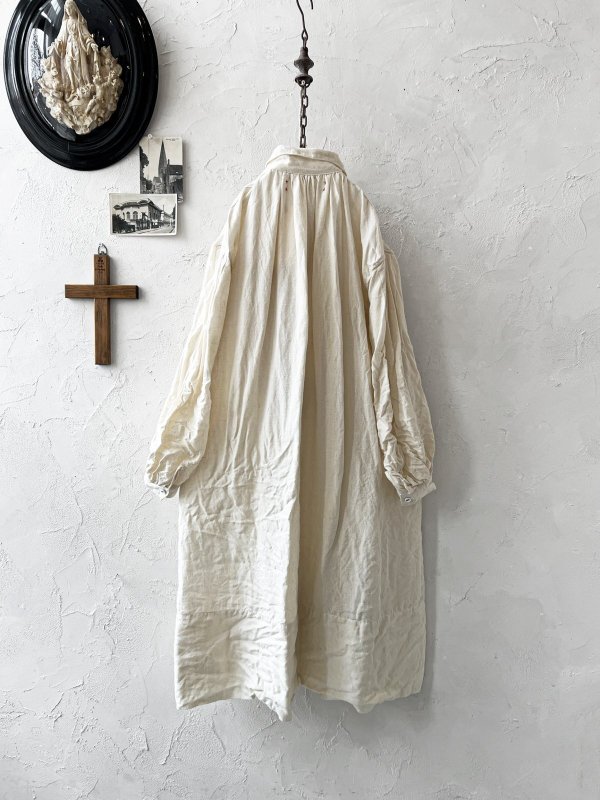 画像10: HALLELUJAH/1890's Bourgeron 羊飼いシャツワンピース・off-white (10)