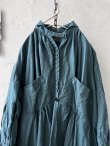 画像2: HALLELUJAH/1890's Bourgeron 羊飼いシャツワンピース・turquoise (2)