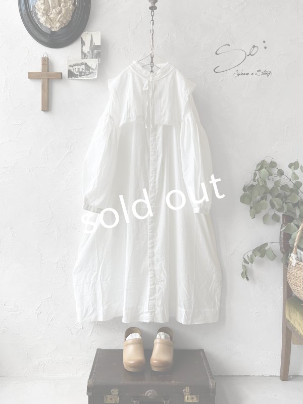 画像6: SO／ティペット付きギャザーワンピース・オフ (6)