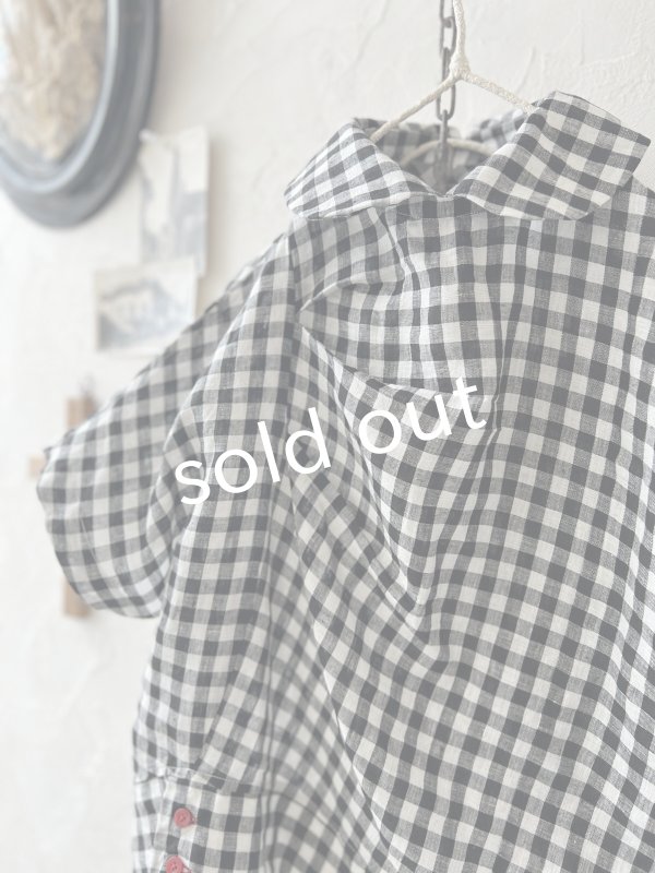 画像11: Reliure／丸襟ブラウス・gingham check (11)