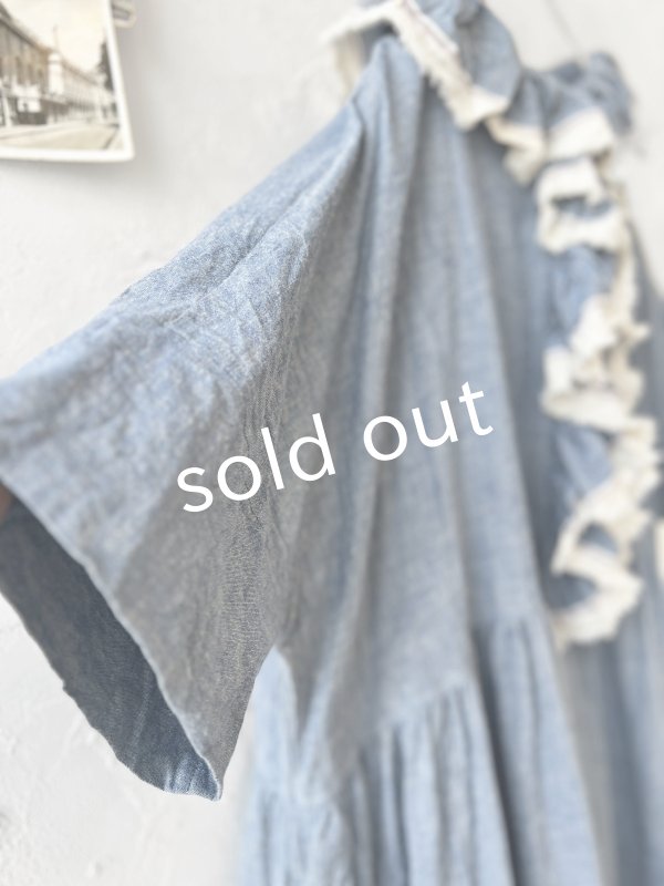 画像5: MARCHE' DE SOEUR／フローフリルワンピース・ブルー (5)