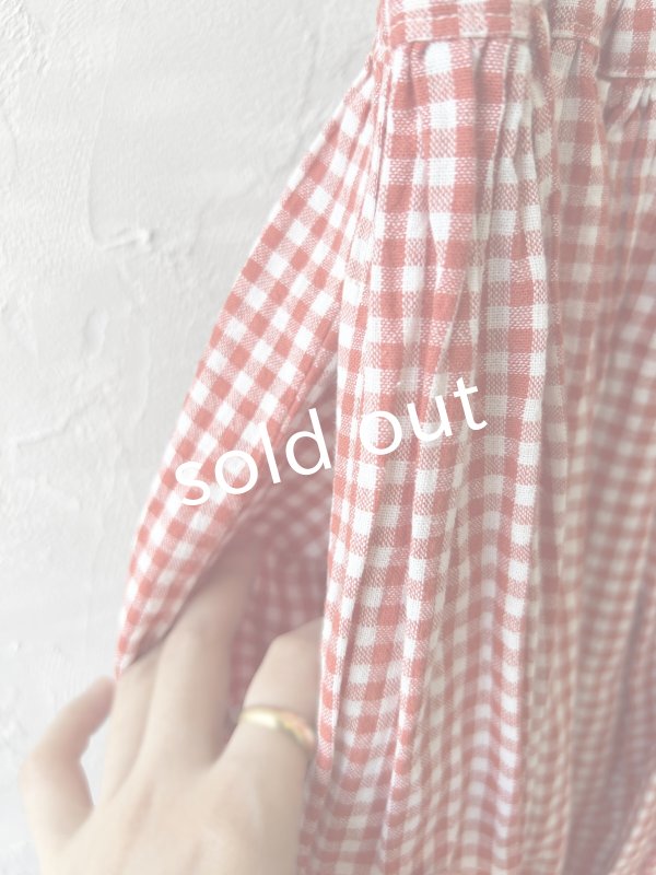画像3: Avenue／ギャザースカート・赤ギンガム (3)