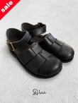 画像1: 【30%OFF SALE】Diu／本革太メッシュサンダル・ブラック【M】 (1)