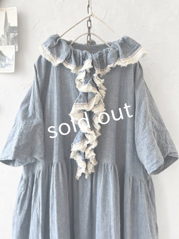 画像2: MARCHE' DE SOEUR／フローフリルワンピース・ブルー (2)