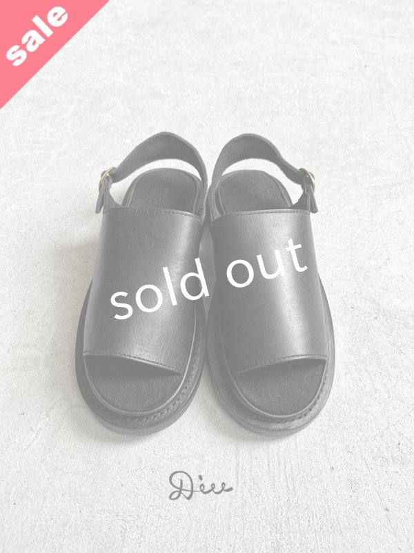 画像2: 【30%OFF SALE】Diu／本革メレーズサンダル・黒【Ｌ】 (2)