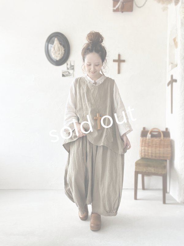 画像9: Libera&Capricciosa／２wayリネンベスト・オリーブ (9)