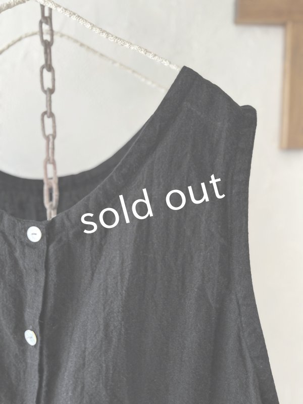 画像4: Libera&Capricciosa／２wayリネンベスト・黒 (4)