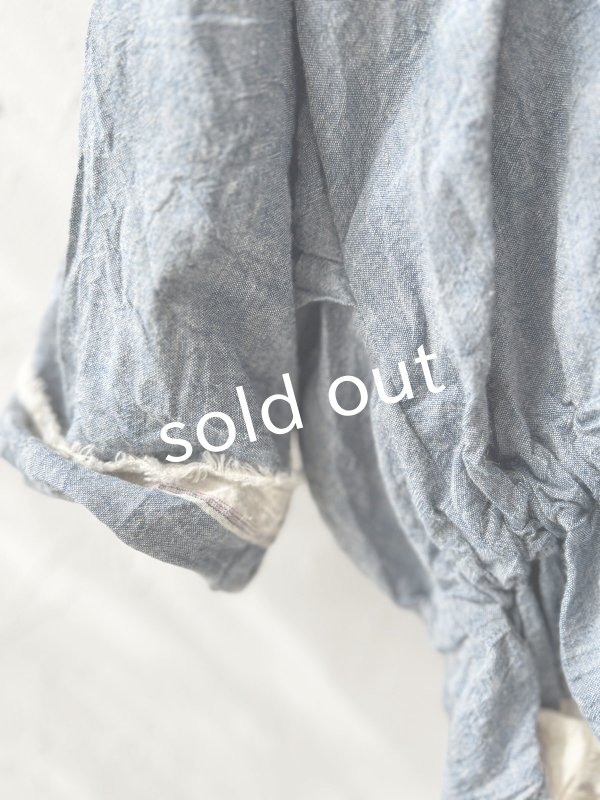 画像3: MARCHE' DE SOEUR／ウエストギャザープルオーバー・ブルー (3)