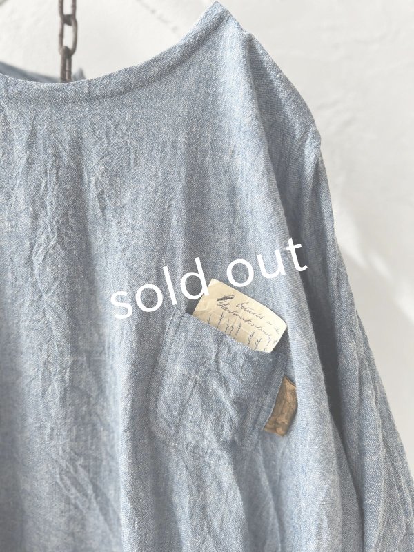 画像2: MARCHE' DE SOEUR／ウエストギャザープルオーバー・ブルー (2)