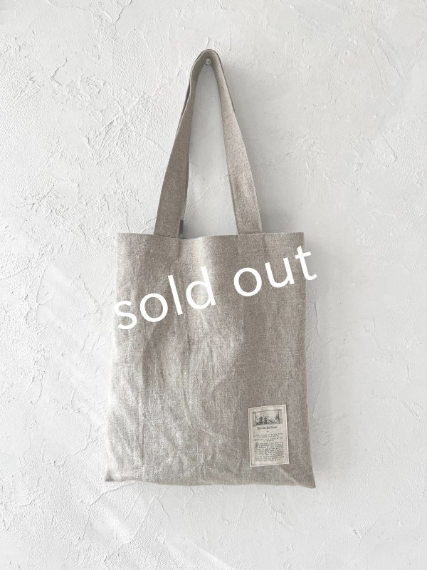 画像5: MARCHE' DE SOEUR／アンティークタグ付きトート・リトアニアリネン (5)