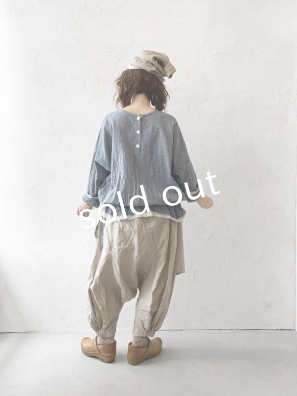 画像11: MARCHE' DE SOEUR／ウエストギャザープルオーバー・ブルー (11)