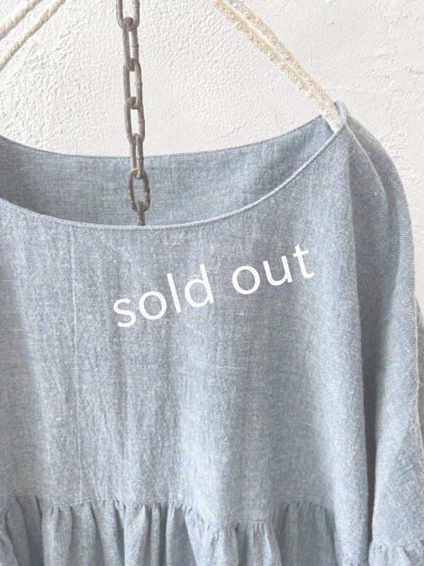 画像2: MARCHE' DE SOEUR／パフ袖ワンピース・ブルー (2)