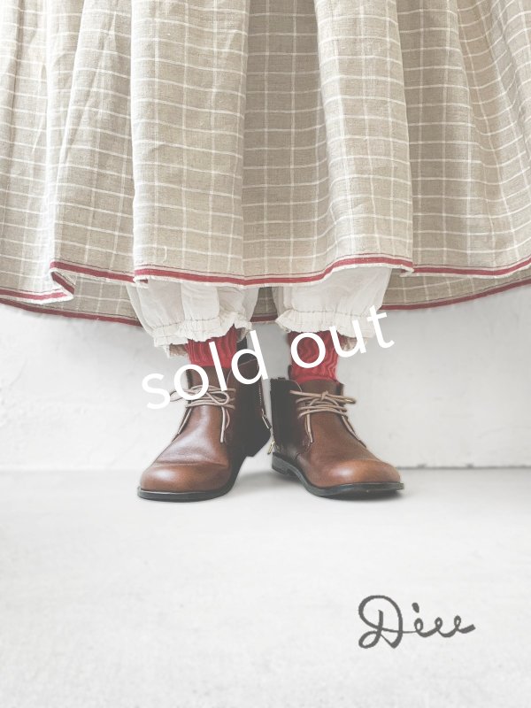 画像1: Diu/オブリークショートブーツ・ダークブラウン (1)