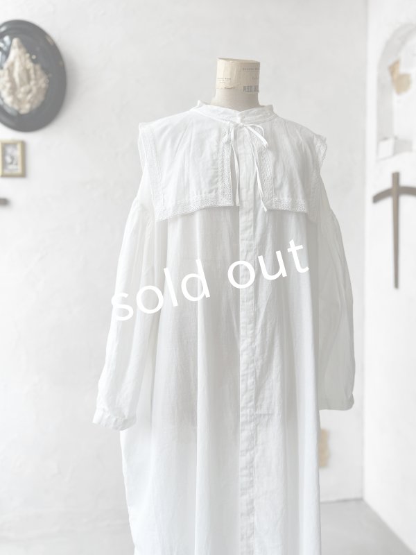 画像2: SO／ティペット付きギャザーワンピース・オフ (2)