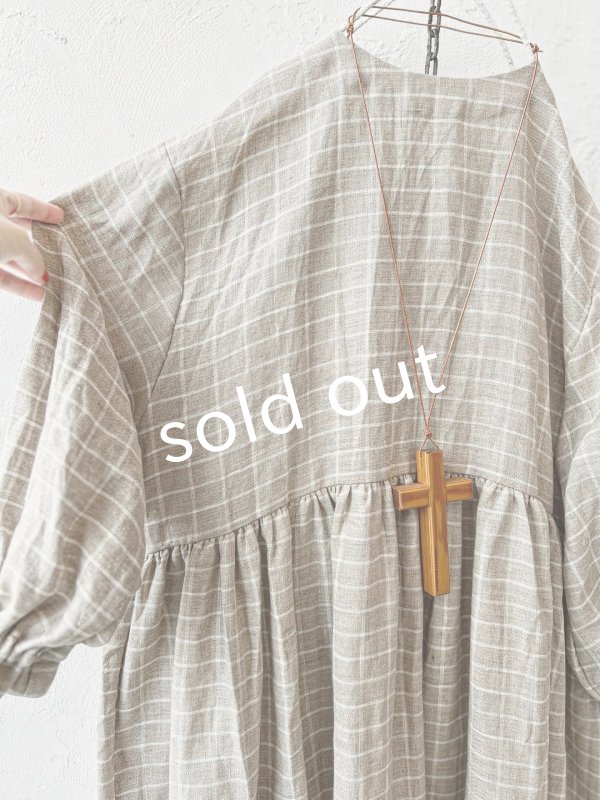 画像6: MARCHE' DE SOEUR／ギャザーワンピース・赤耳ウィンドウペン (6)