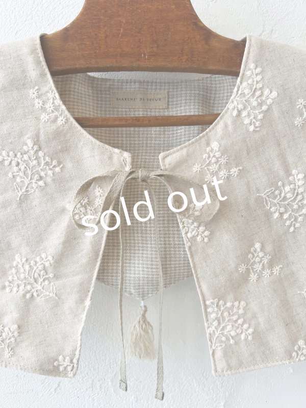 画像7: MARCHE' DE SOEUR／タッセルティペット・生成り刺繍 (7)