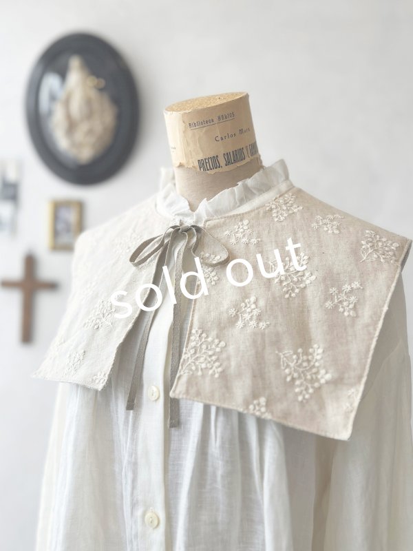 画像2: MARCHE' DE SOEUR／タッセルティペット・生成り刺繍 (2)