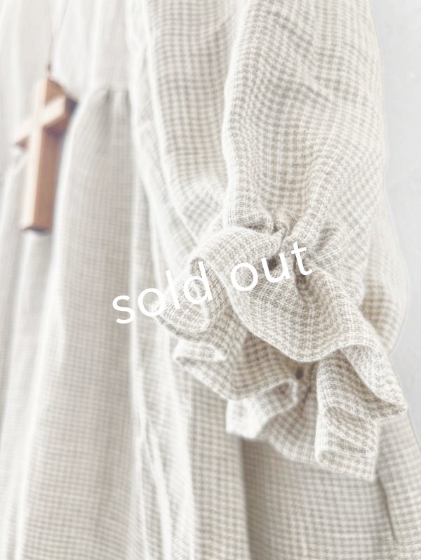 画像6: MARCHE' DE SOEUR／ギャザーワンピース・赤耳ミリチェック (6)