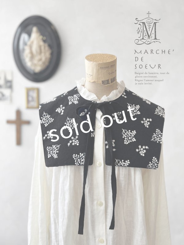 画像1: MARCHE' DE SOEUR／タッセルティペット・黒刺繍 (1)