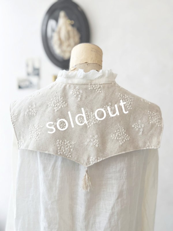 画像4: MARCHE' DE SOEUR／タッセルティペット・生成り刺繍 (4)