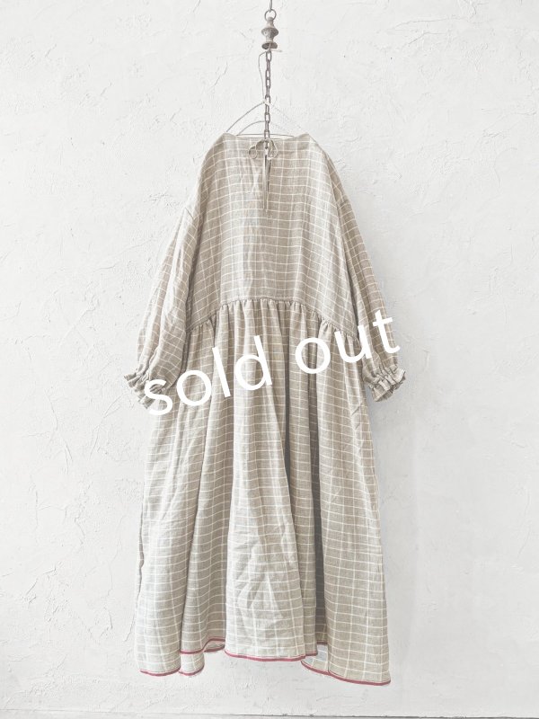 画像8: MARCHE' DE SOEUR／ギャザーワンピース・赤耳ウィンドウペン (8)