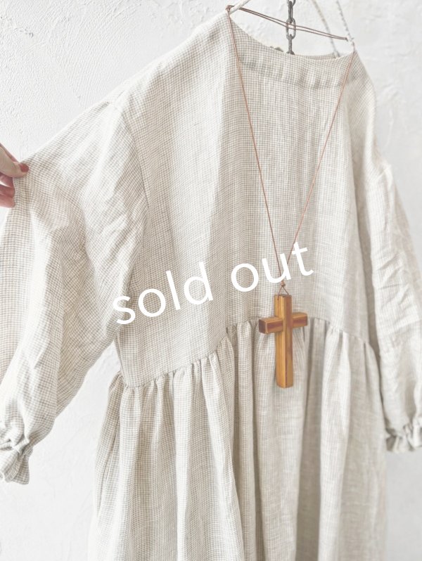 画像5: MARCHE' DE SOEUR／ギャザーワンピース・赤耳ミリチェック (5)