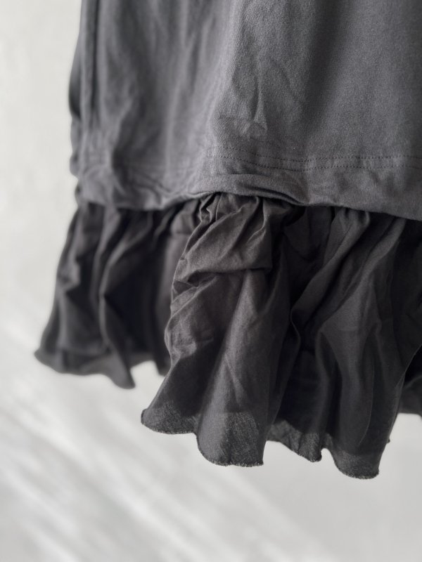 画像6: SO／裁ち切りフリルイージーパンツ・スミクロ (6)