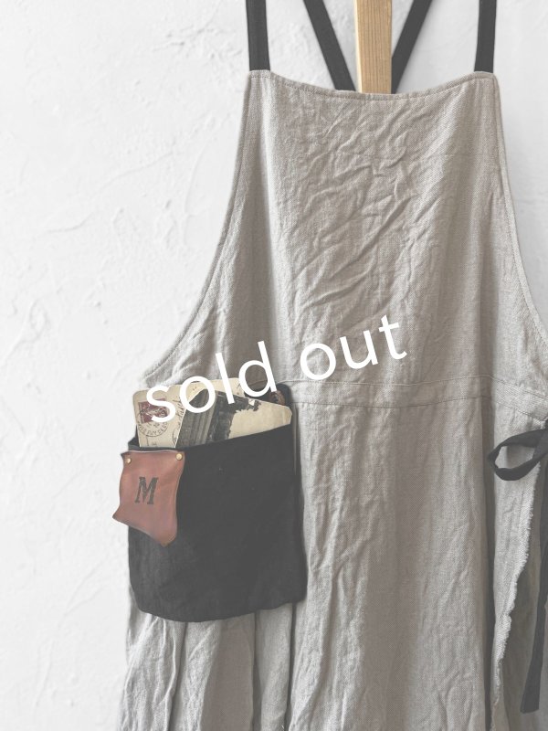 画像2: MARCHE' DE SOEUR／種蒔のエプロン・アッシュグレー (2)